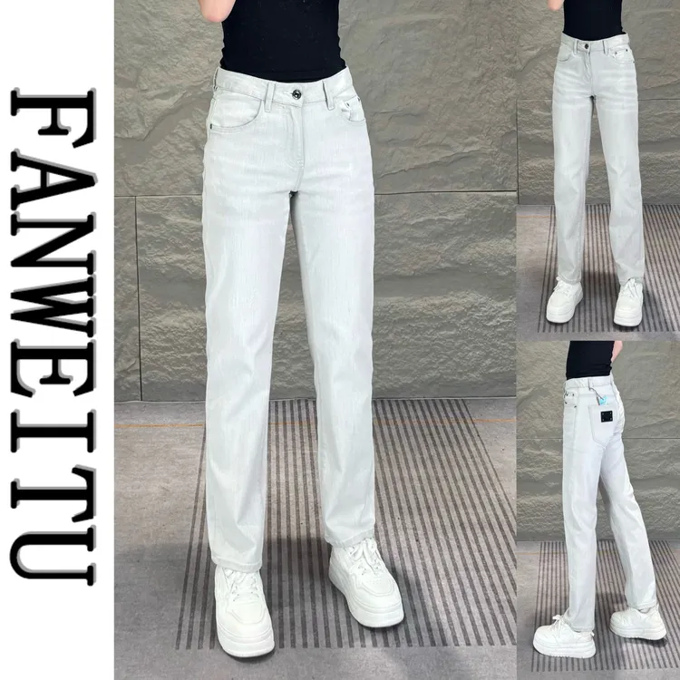 夏季男士高端精梳棉直筒牛仔裤薄款微弹力时尚简约修身长裤3363