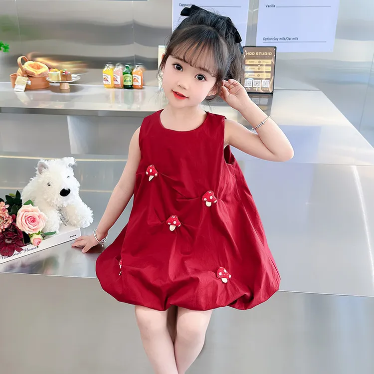 女童裙子2025夏季新款儿童宝宝洋气立体玩偶背心无袖花苞连衣裙