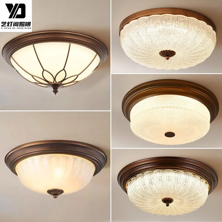 美式吸顶灯卧室灯复古阳台灯房间灯欧式客厅过道护眼卧室吸顶灯