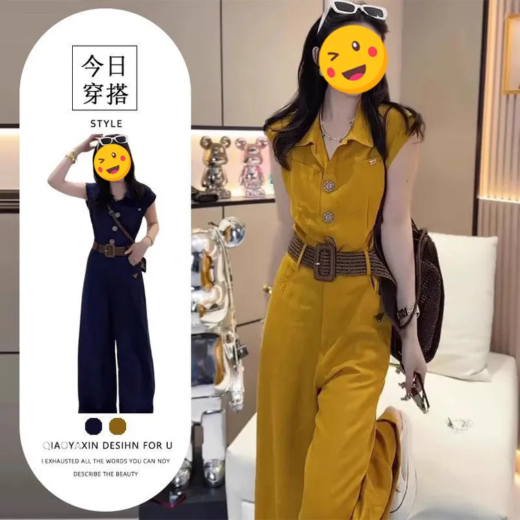 气质显瘦时尚夏季减龄小个子洋气休闲收腰纯欲慵懒风女装连衣设计