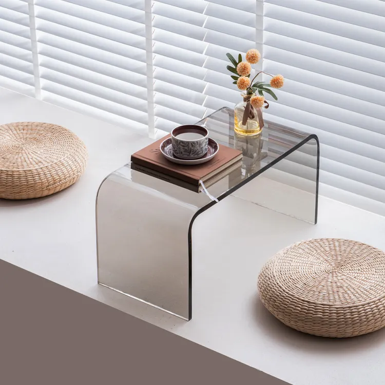 灰透茶几亚克力客厅家用小户型沙发边几北欧阳台茶桌简约小矮桌子