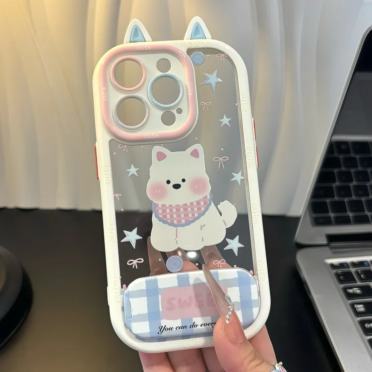 蓝格西高地耳朵支架适用苹果16手机壳iPhone15小米14vivoppo华为
