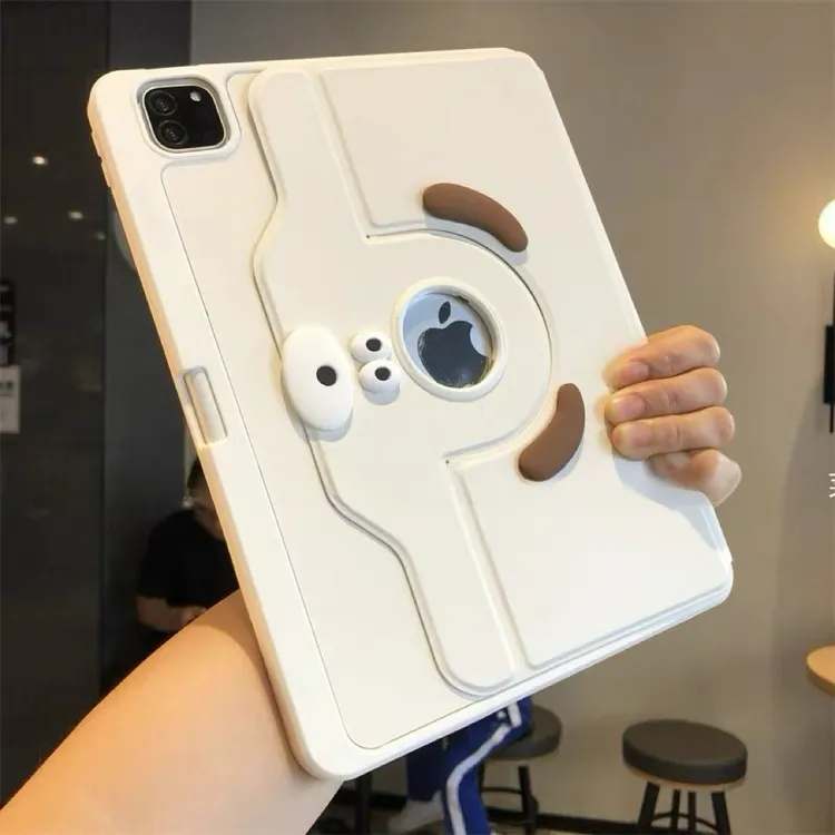 DIY棕耳狗360度旋转亚克力适用iPad9/10保护套Pro11寸10.2笔槽9.7