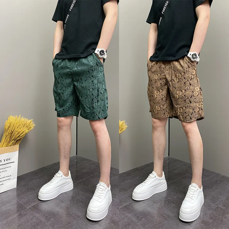 2025年夏季薄款潮流韩版痞帅冰丝垂感透气青年男士休闲四分短裤子