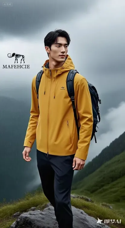 防水透气女款连帽冲锋衣休闲登山情侣蓝色男女同款春秋季户外服装