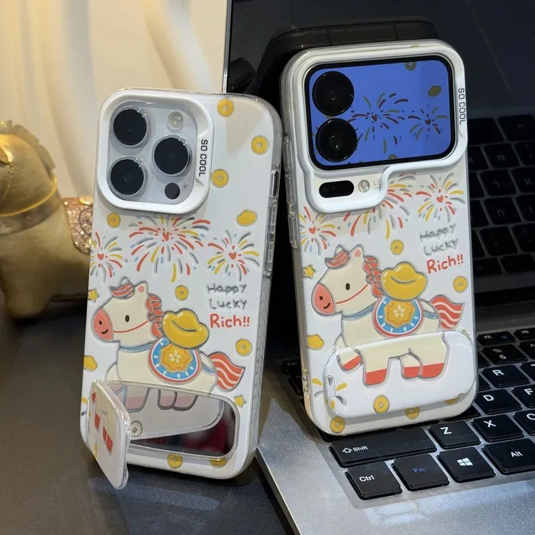 烟花小马适用苹果17Promax/16新款手机壳vivo华为小米14一加防摔