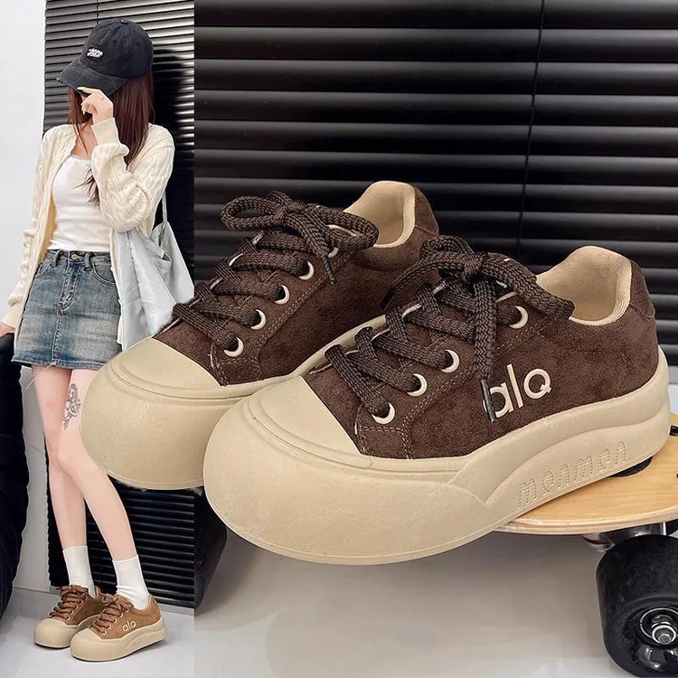 板鞋单鞋保暖透气春季秋季休闲板鞋系带ins女鞋胶粘