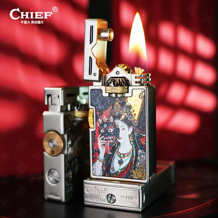 719扎基拉姆大日如来个性防风创意煤油打火机送礼国潮元素国风