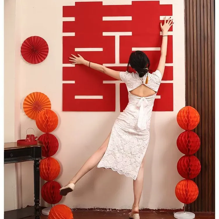 结婚喜庆喜字贴新人婚礼场景专用贴纸婚房布置拍摄背景墙装饰用品
