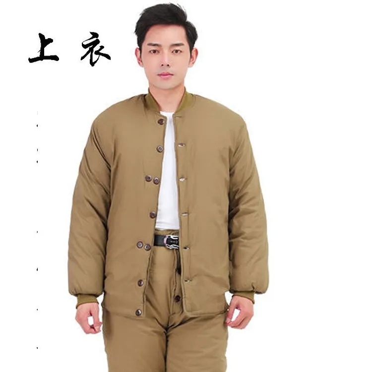 老式87式棉花小黄棉袄棉裤加厚防寒保暖老式防寒服户外工作服套装