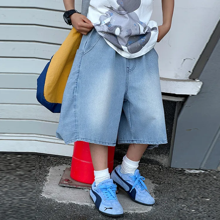 男童百搭牛仔短裤夏季薄款2025新款中大童男孩夏款儿童帅气裤子潮