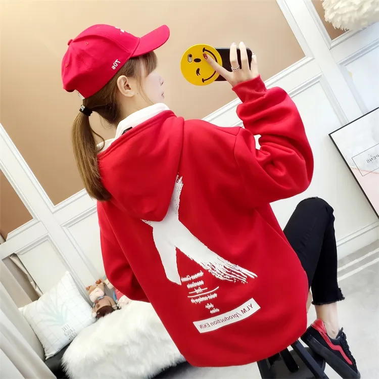 潮连帽双慵懒风外套D091卫衣宽松显瘦新款韩板帽子长袖女秋装