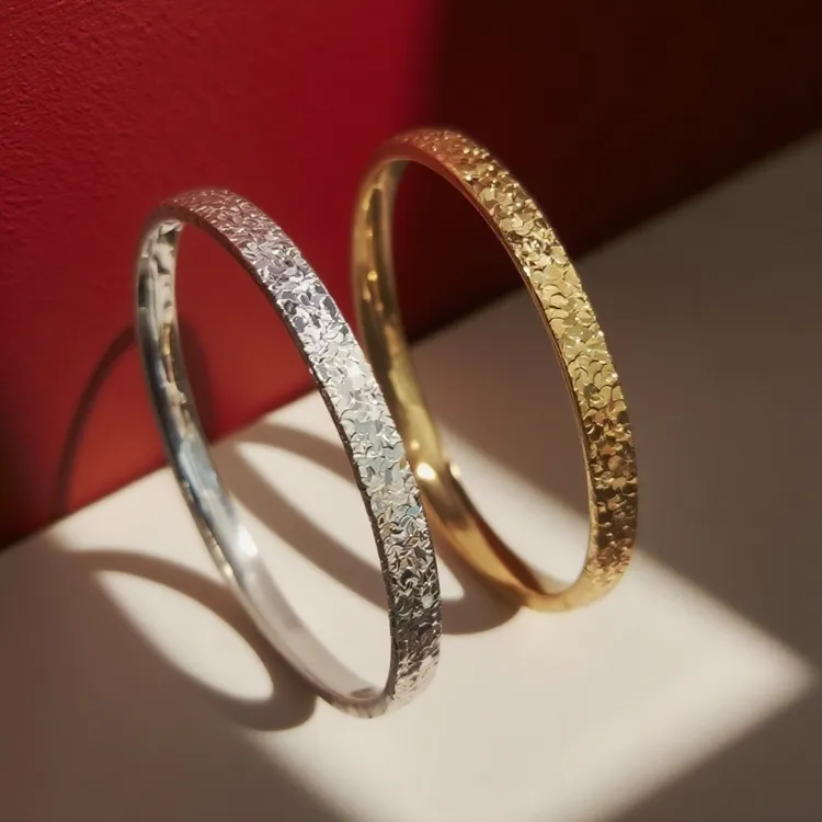 黄铜手镯 金色碎碎冰不掉色手镯满天星碎冰冰女高级时尚轻奢镯子