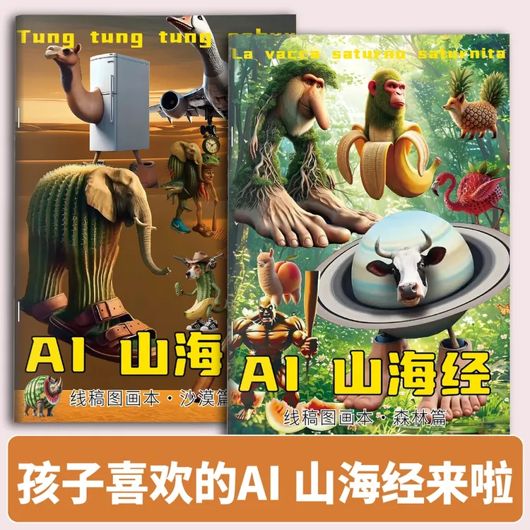 国外AI图画本描摹本漫画入门手册木棍人3-6岁幼儿启蒙早教益智