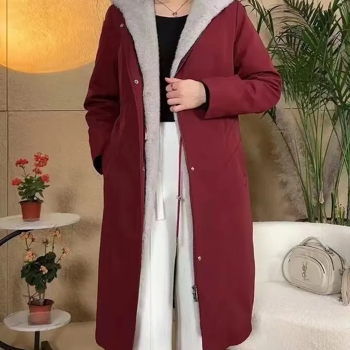 【活里活面】毛袖貂绒派克服女款可拆卸内胆尼克服海宁