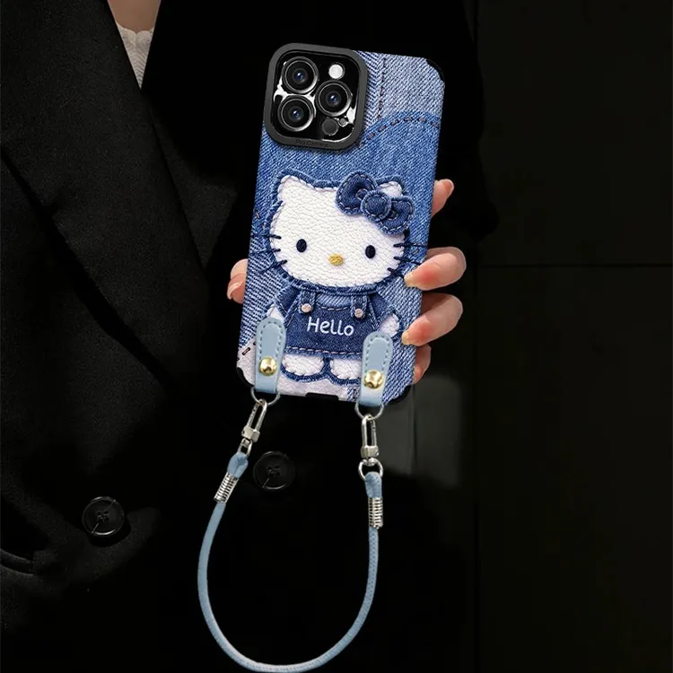 牛仔喵咪适用苹果vivo华为oppo小米iPhone17瞳眼小羊皮手机壳