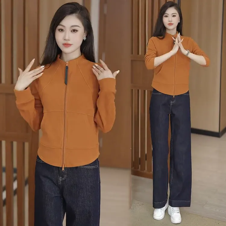 开衫卫衣女2025秋季新款时髦洋气小个子短款拉链休闲气质立领上衣