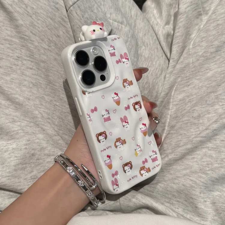 ZMGXins立体趴趴可爱凯蒂适用iPhone16p手机壳韩系苹果13华为荣耀