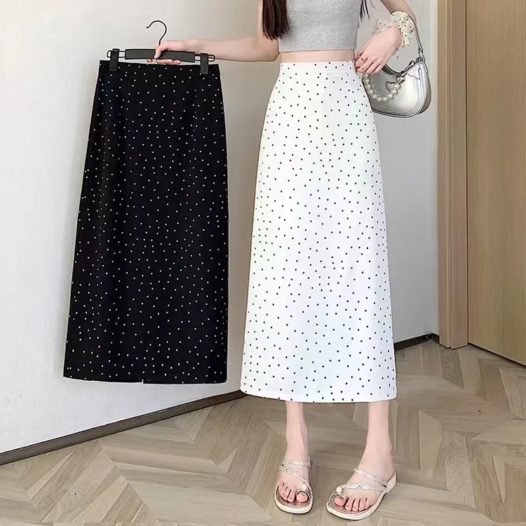夏季波点半身裙高腰云朵裙女款爆款显瘦半身裙时尚百搭A字半身裙