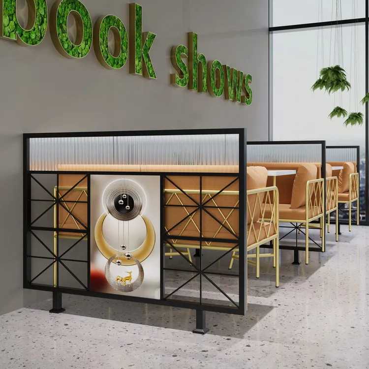 2025新款餐厅矮隔断半墙围栏火锅烧烤奶茶饭店卡座过道铁艺屏风