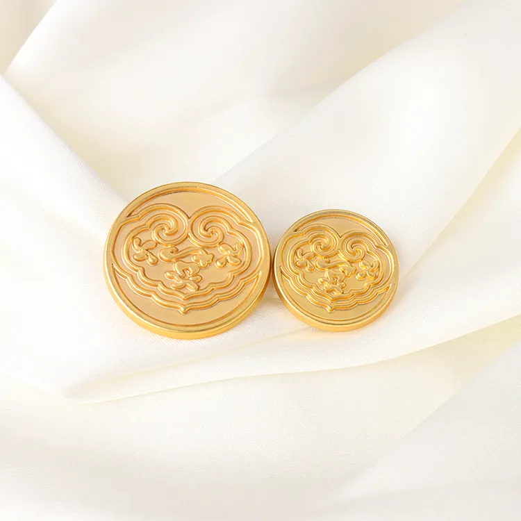 中式钱币扣鎏金旗袍中式马甲清代币式扣子民俗铜扣寿字金