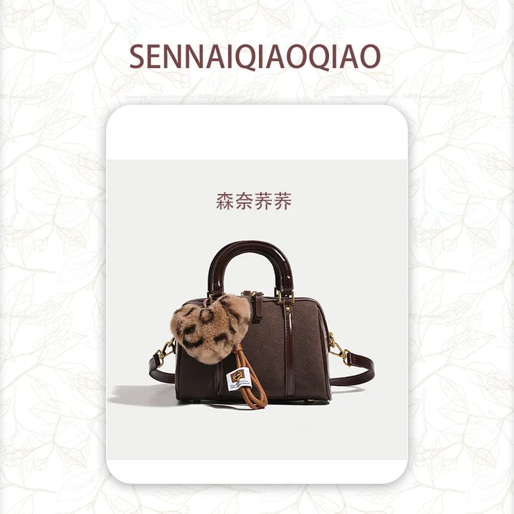 手拎雅丹风保龄球包女2024冬季新款复古轻奢磨砂单肩包高级感时尚