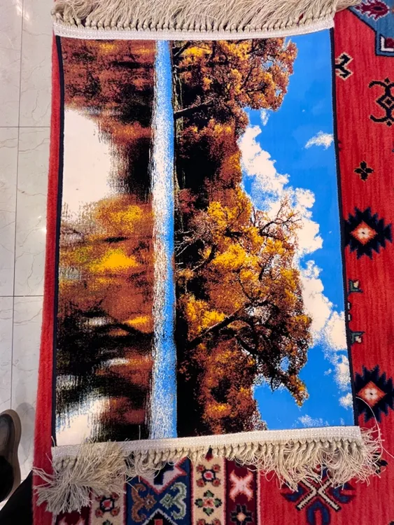 好看的风景挂毯，质量特别好，棉线丝的 机器织的