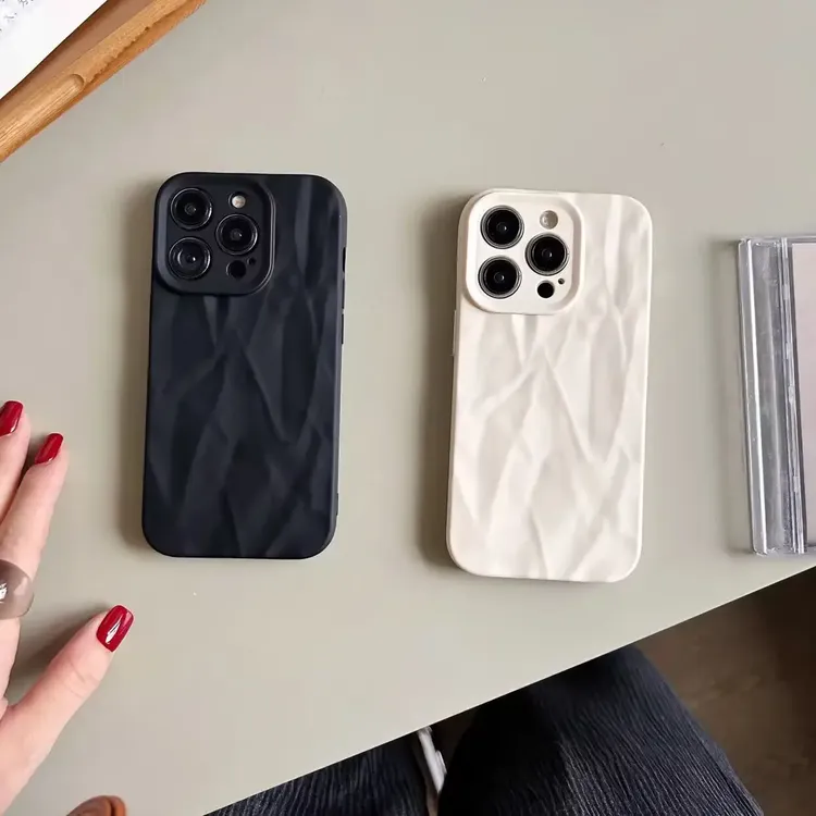 高级肤感褶皱iPhone15苹果14promax手机壳13小众12/11潮牌XSXR软