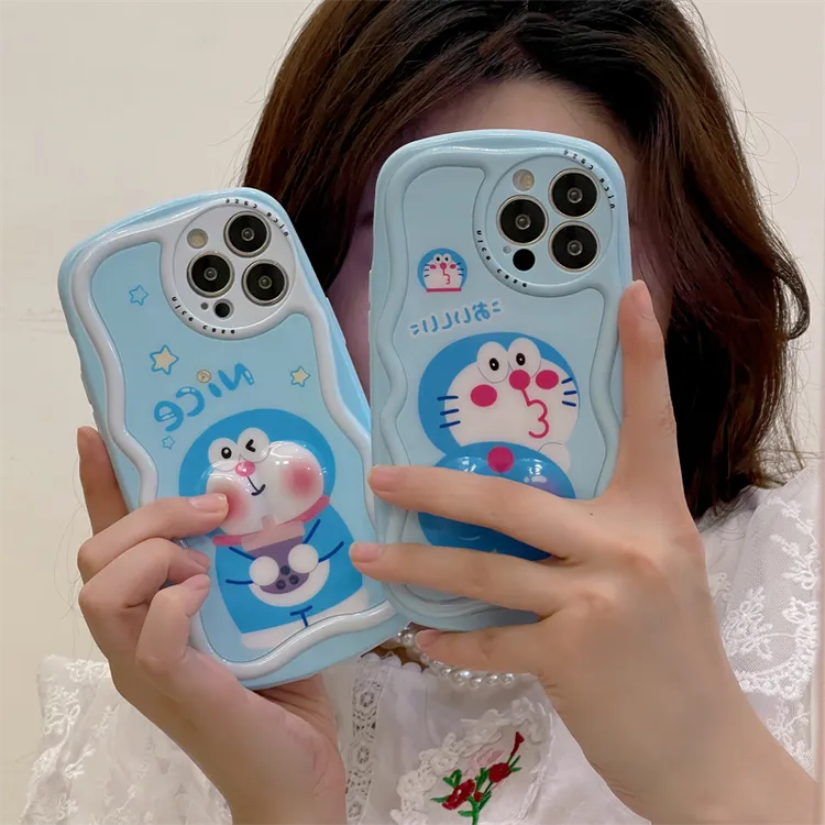 蓝猫苹果14ProMax手机壳适用iPhone13pro奶油边11捏捏乐i12保护套