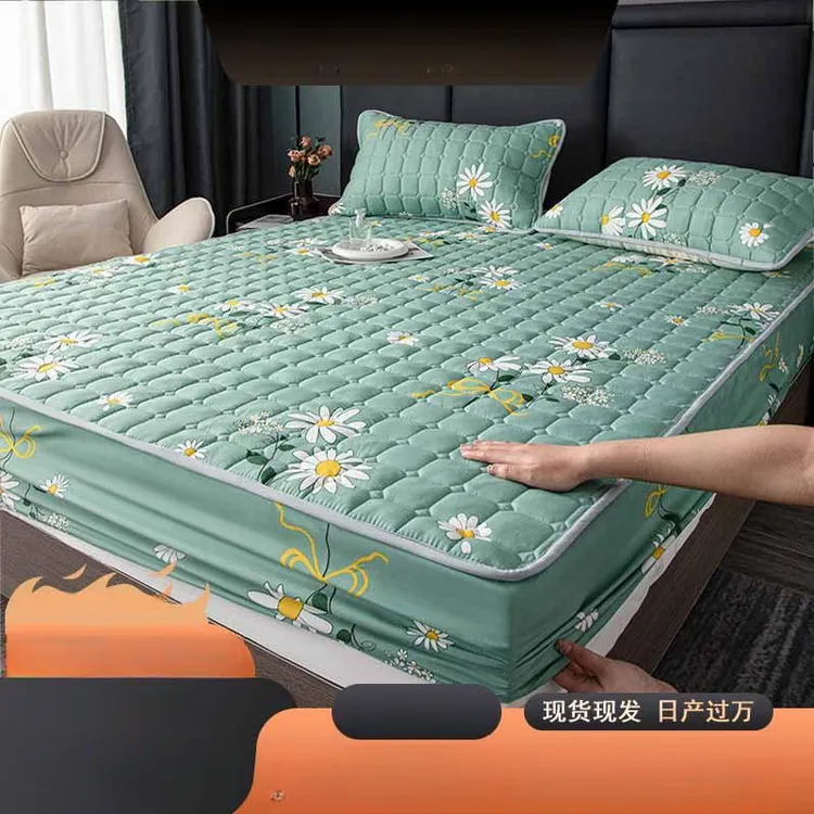 印花夹棉加厚床笠三件套单件防尘床罩床单席梦思床垫保护套床套罩