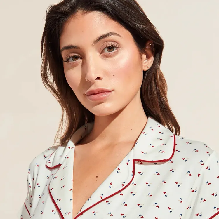 美国eberjey莫代尔短袖长裤套装睡衣女套装舒适女士夏季