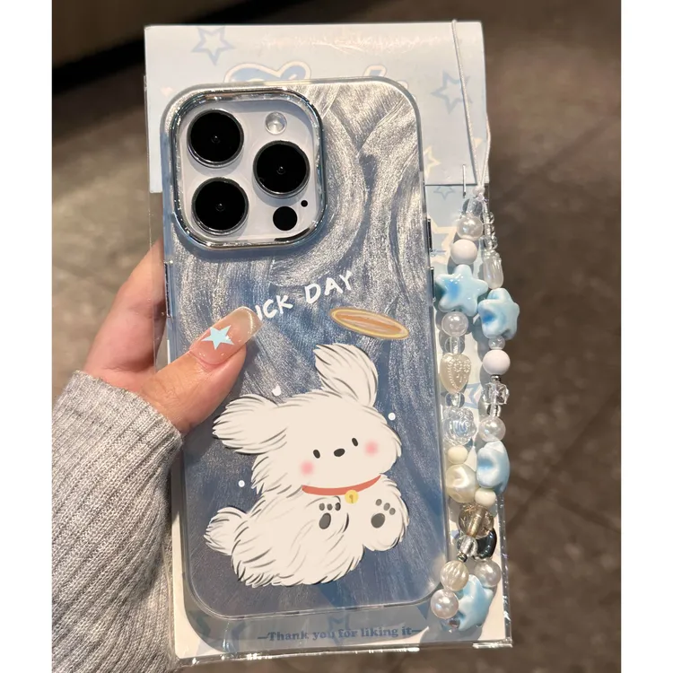 欧克里里小白狗星星链条适用羽纱手机壳苹果17vivo华为oppo小米15