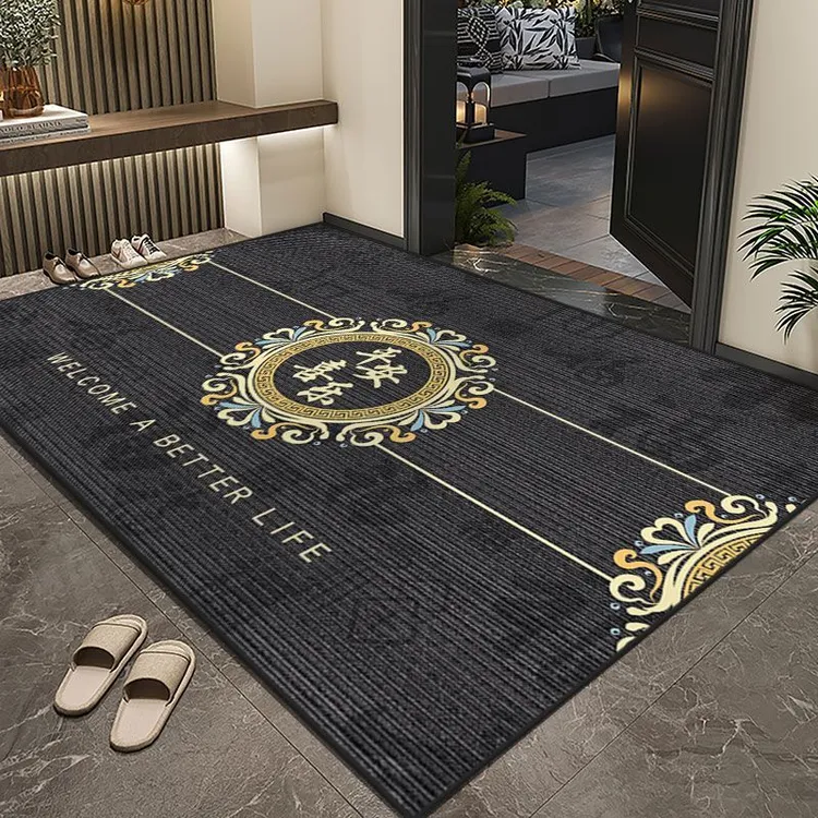 简约入户地垫灰色进门玄关耐脏脚垫中式大门口除尘耐脏门垫免洗垫