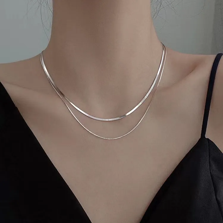 【新品上市】轻奢小众蛇骨双层叠戴锁骨链 百搭潮流项链