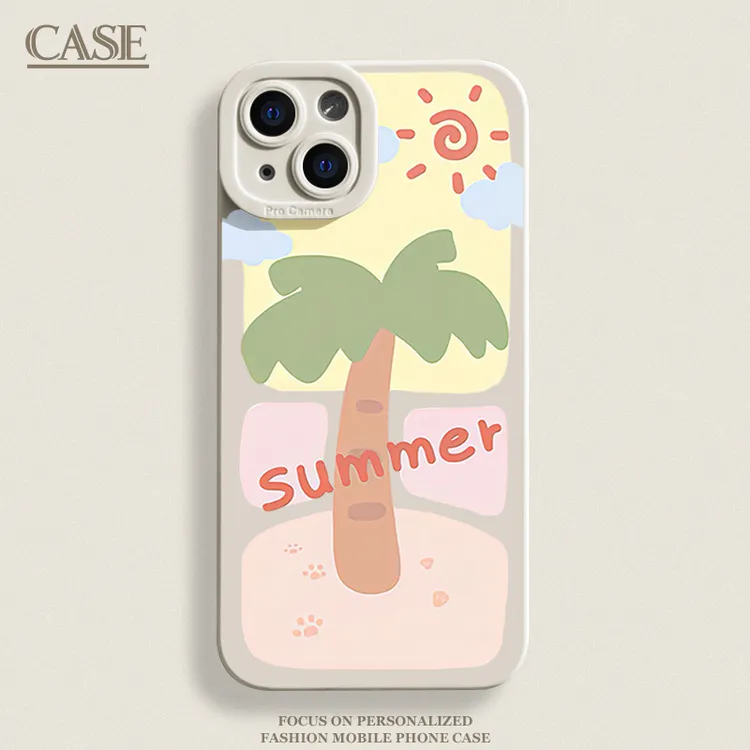 夏日椰树iPhone15ProMax手机壳14苹果13硅胶12全包78p男女11xs/xr