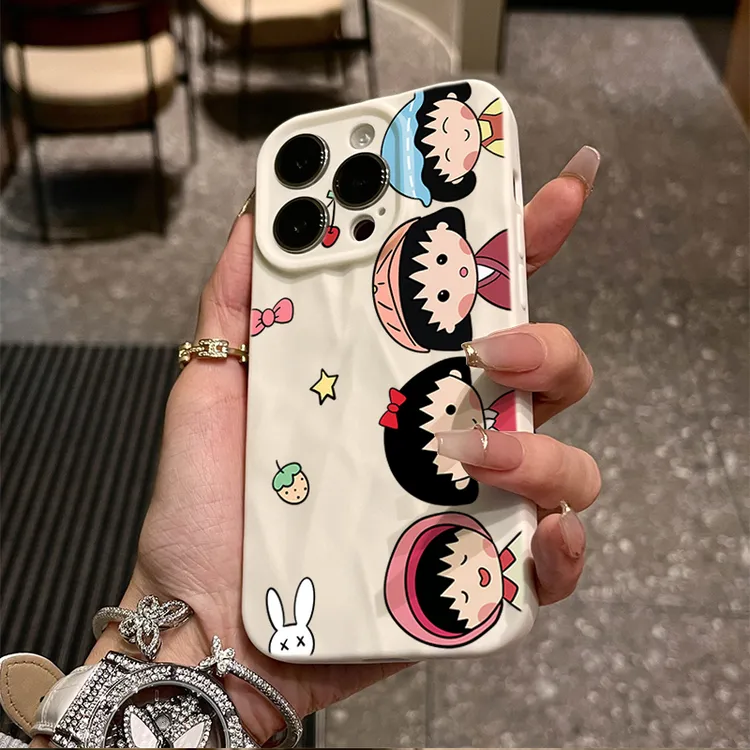 变装小丸子iphone15苹果手机壳14promax褶皱13P全包12/11软硅胶XS