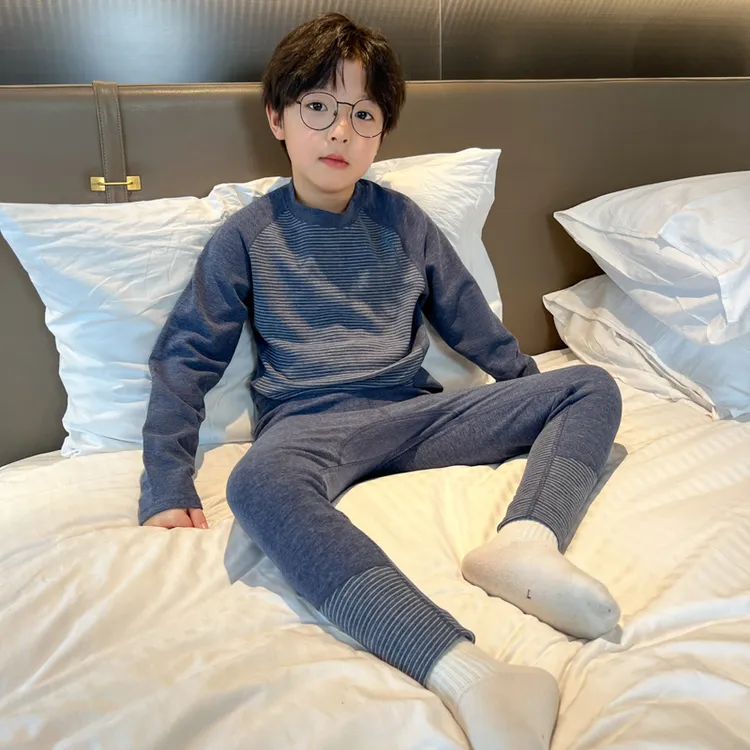 男童秋衣秋裤套装2024新款德绒无痕儿童装保暖内衣男孩睡衣家居服