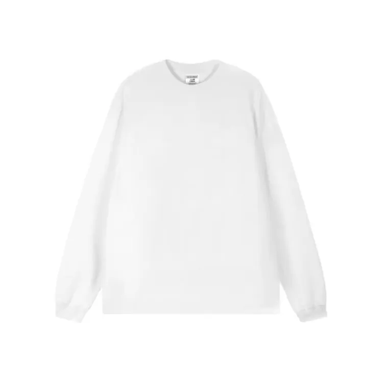 纯色白色400g重磅纯棉长袖t恤厚实宽松美式小领口男女打底衫上衣T