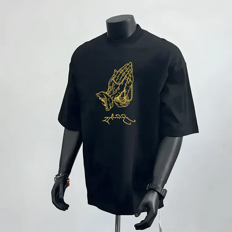 国潮服饰藏式个性印花短袖T恤夏季男士休闲百搭时尚半袖男款体恤