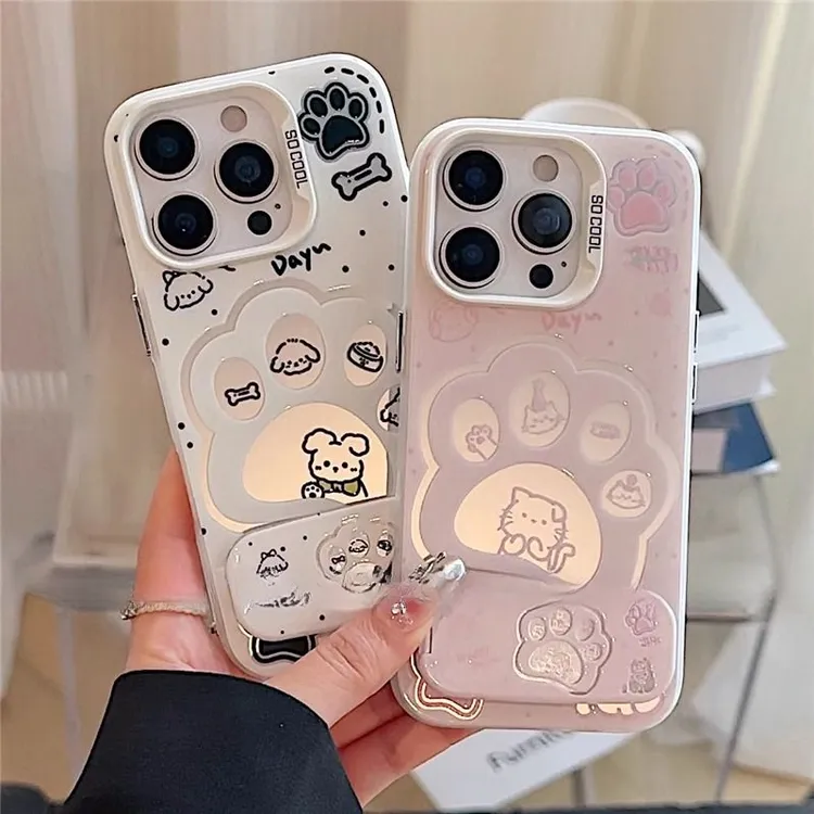 情侣猫爪支架新款手机壳适用苹果16创意iPhone15高级14潮流12防摔