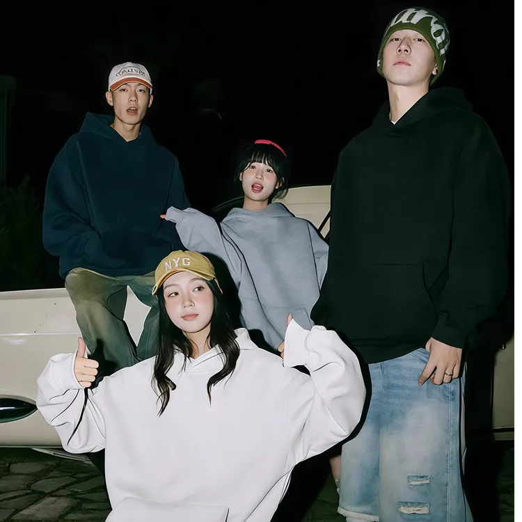 KIMPAEZU/菁牌E族重磅连帽卫衣男女潮牌高级感宽松外套高街打底衫