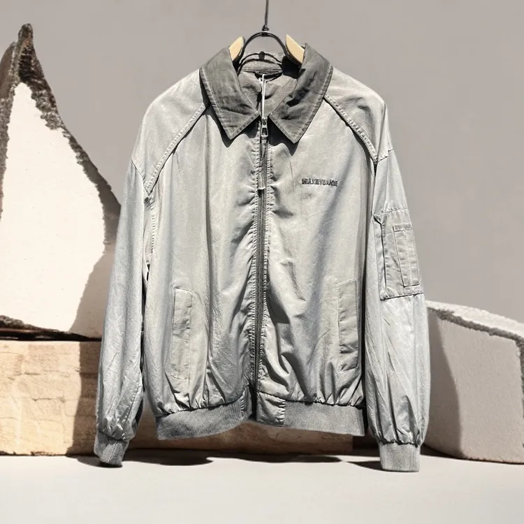 诺顿雷斯风夹克男士时尚休闲简约假两件翻领外套青年秋季百搭保暖