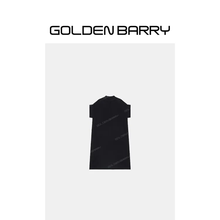 GOLDENBARRY「静奢序章」无压感黑色宽松连衣裙306072