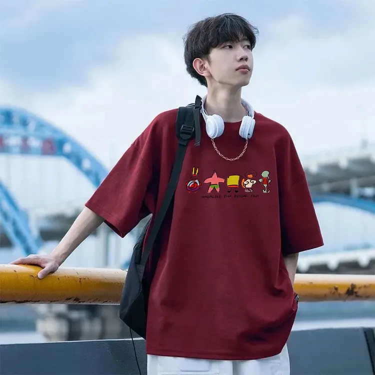 情侣装纯棉宽松休闲短袖T恤夏季港风圆领半袖韩版高中生夏季短袖
