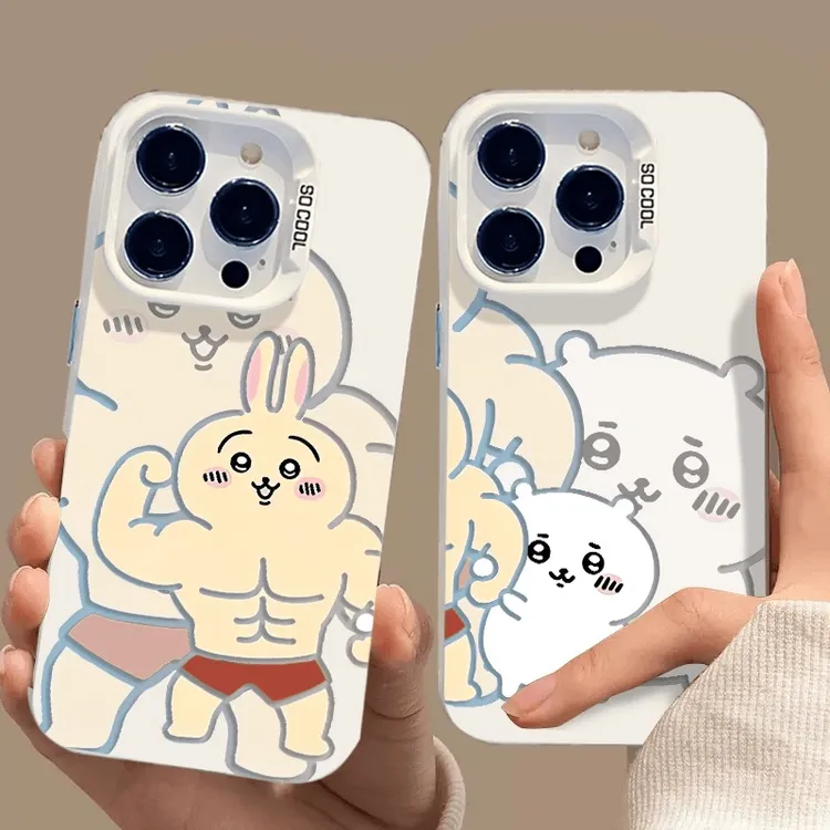 情侣肌肉乌萨奇适用苹果16手机壳新款华为动漫vivo小米15卡通OPPO