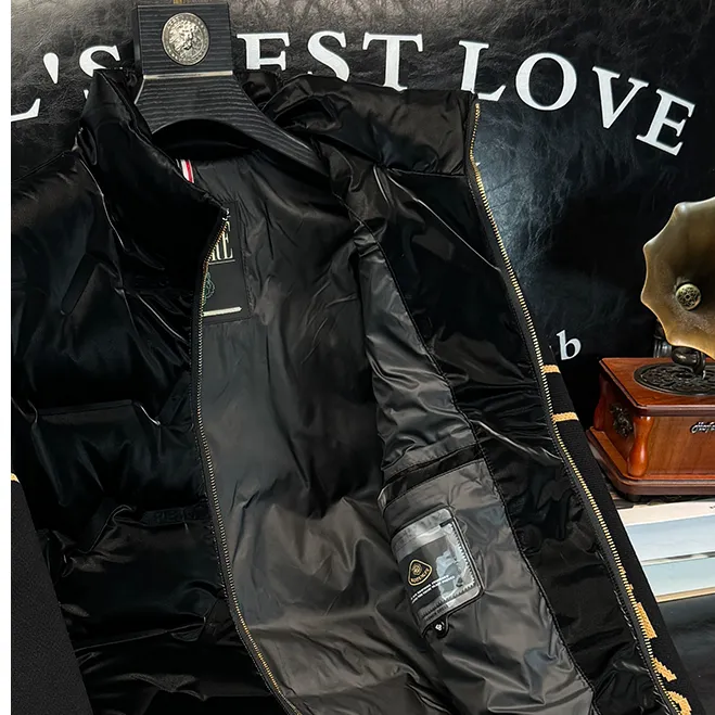 NIPEHUEIN/尼皮怀恩针织袖拼接立领羽绒服男高端潮牌休闲潮流外套