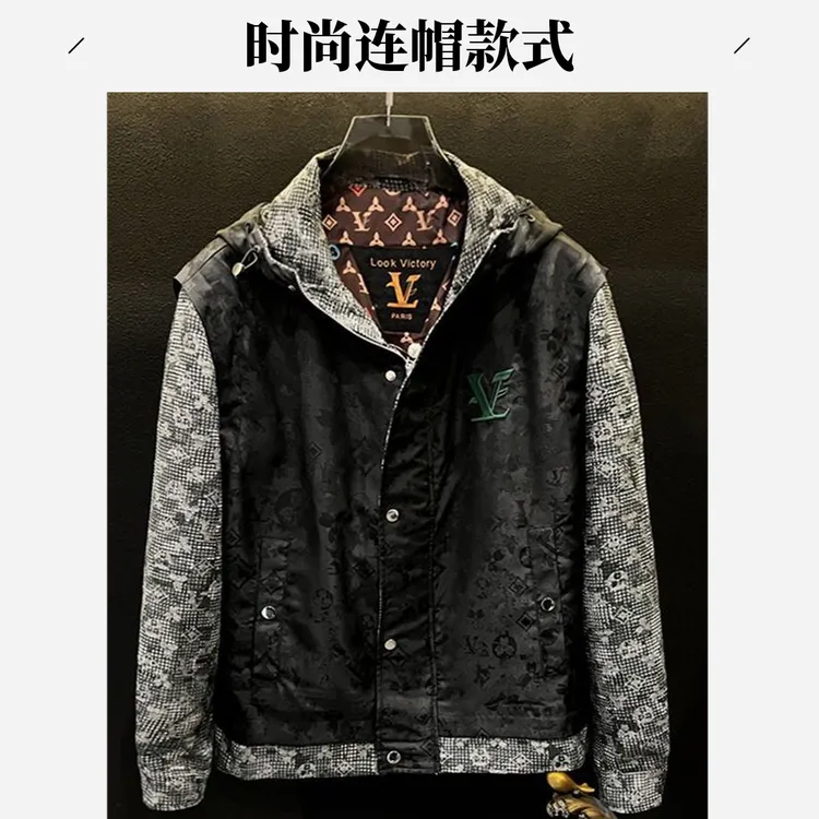 VENUIWON男士连帽夹克外套秋季新款潮流高端设计感秋冬款休闲男装