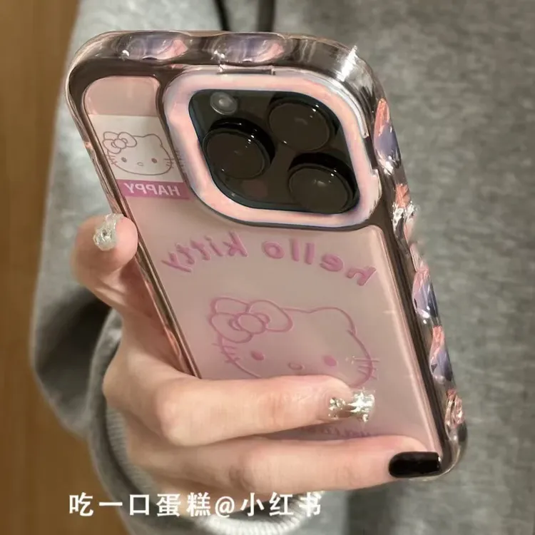 kitty猫波纹果冻适用苹果iPhone15手机壳16ProMax新款14Pro防摔13