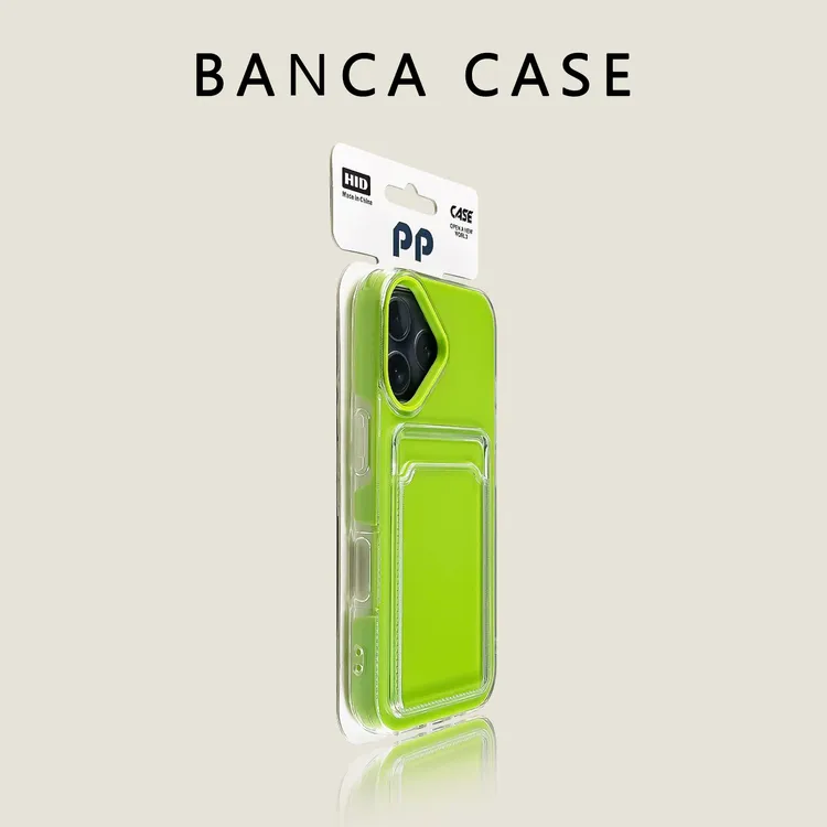 BANCA糖果绿色卡包壳适用苹果16Promax手机壳iPhone15/14二合一13