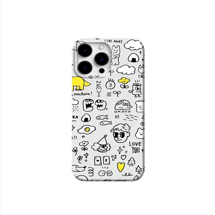  涂鸦小黄心适用于安卓苹果iPhone17promax手机壳华为oppo小米vi